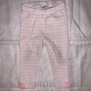 Janie and Jack pink and white striped pants 6-12m